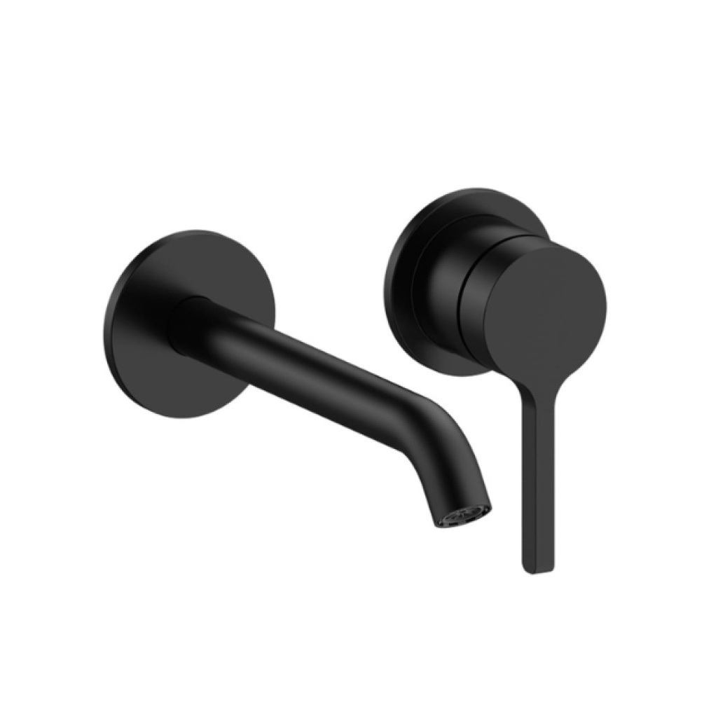 Cut out image of the Britton Hoxton 2.0 Matt Black Wall Mounted Basin Mixer Tap